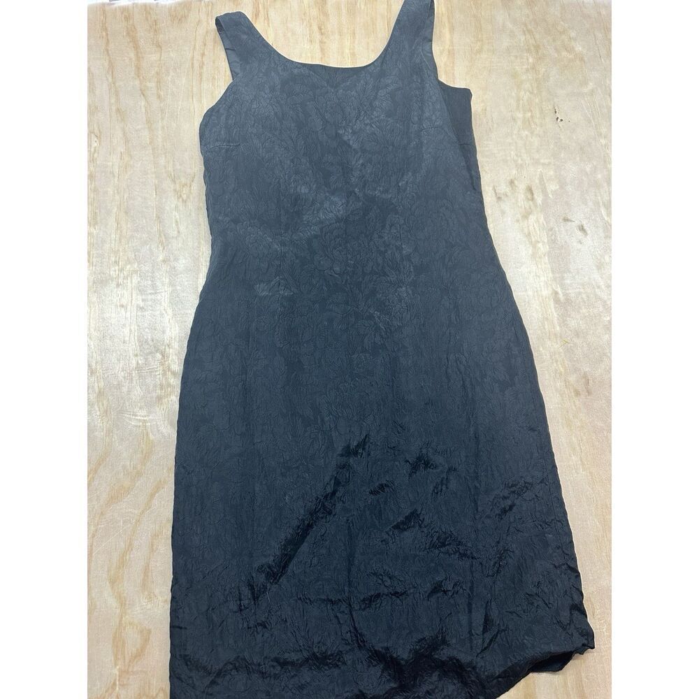 Little Black Dress VTG 100% Silk‎ Tank Knee Length Lined Sz 12